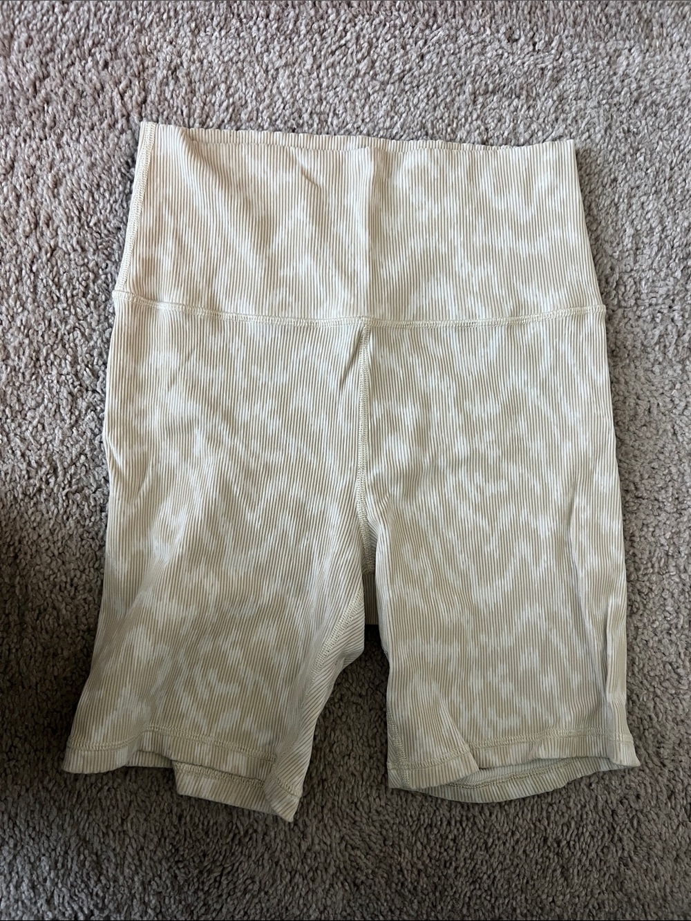 aerie Cream Ribbed High-Rise Bike Shorts